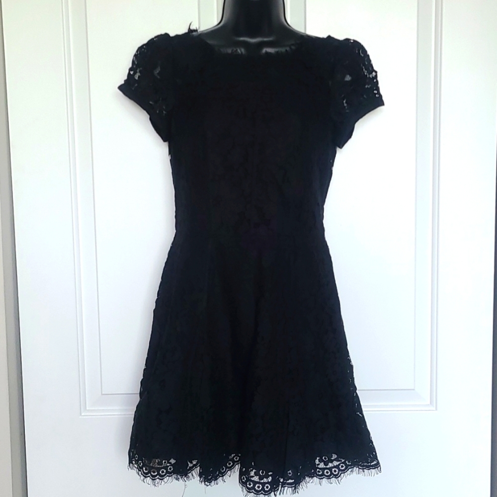 Juicy Couture Knit Baroque Floral Lace Dress